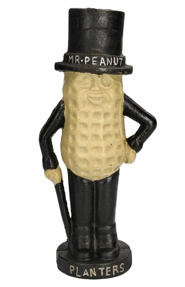 Vintage 11 Inch Tall Planters MR. PEANUT Cast Iron Coin Bank (1 of 2)