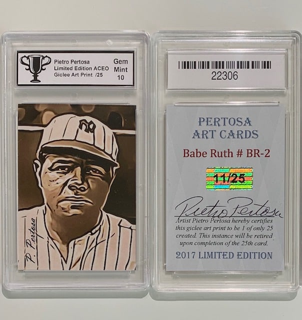 1 OF 25 BABE RUTH Signed by Artist Giclee Art Baseball Card (1 of 1)