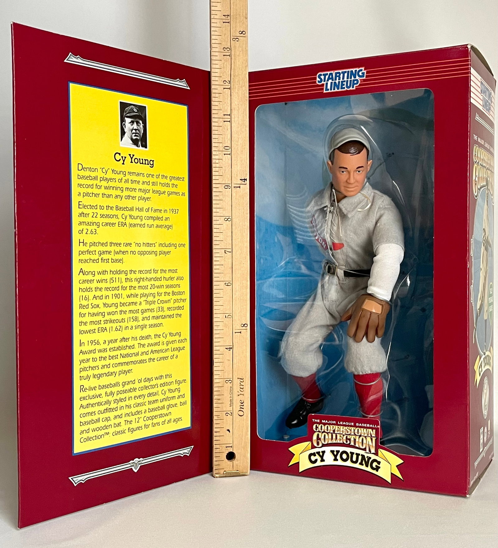 12 Inch CY YOUNG Cooperstown Collection Posable Figure: This 12 Inch Posable Figure of CY YOUNG is Still in its original box and has never been displayed – They are an Awesome Collectible distributed by Starting Lineup and are part of the Baseball Hall o