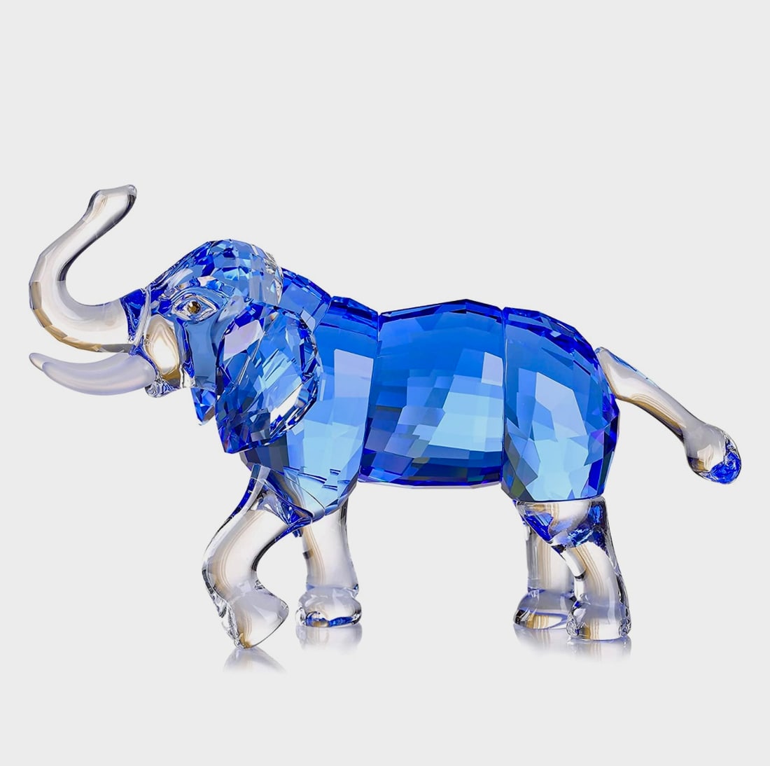Swarovski style Austrian Crystal Trunk Up Elephant Figurine: Absolutely a Stunning Piece in Perfect Condition – Approximately 7 to 8 Inches Long - Multiple Photos Posted