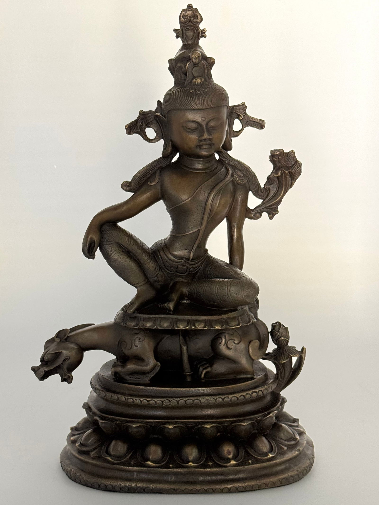 Signed ZHANG Tibetan Kuan-Yin Goddess Buddha Bronze Sculpture (1 of 3)