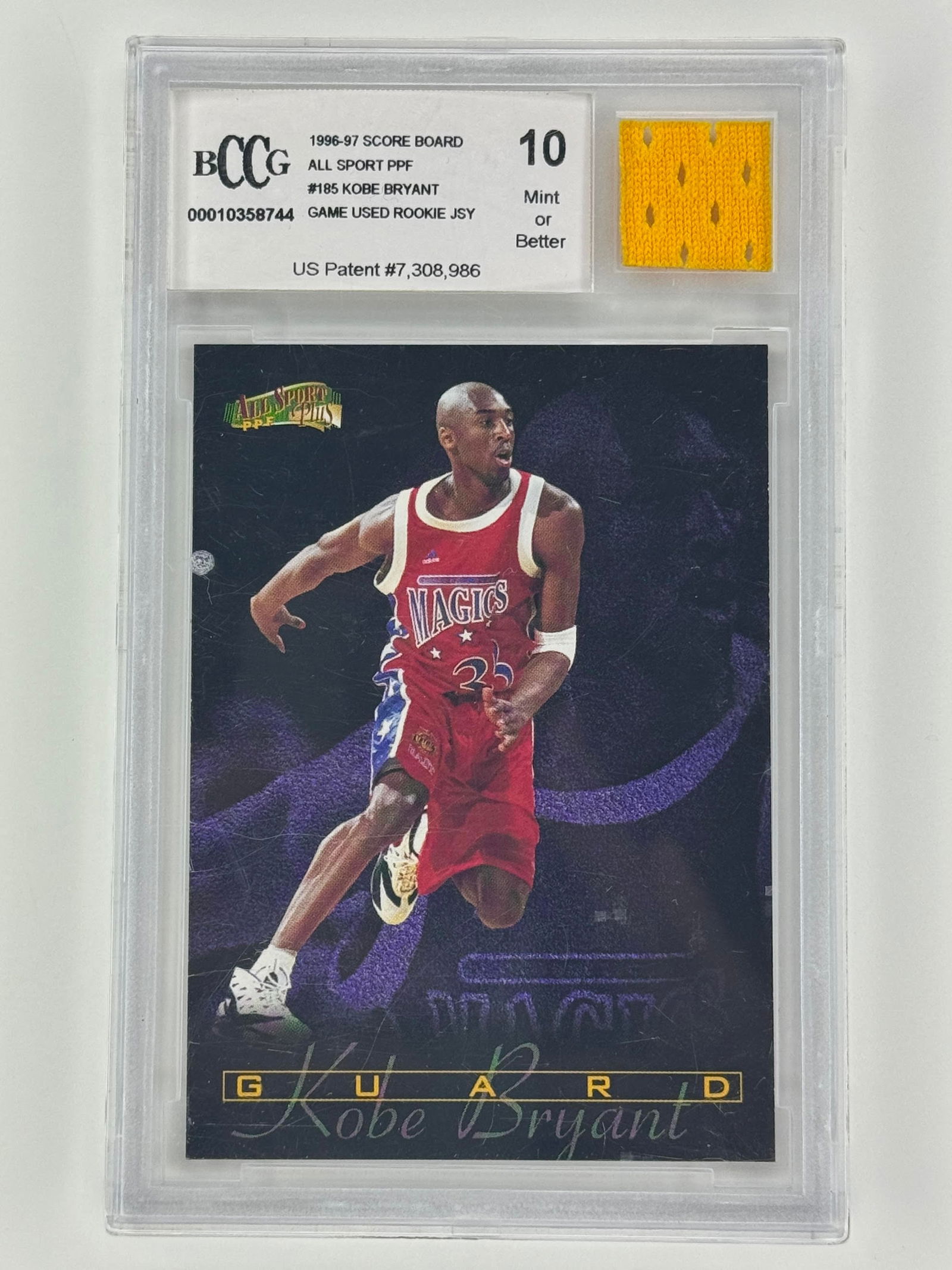 Scarce Gem 10 Kobe Bryant Rookie Game Used Jersey Rookie Basketball Card (1 of 2)