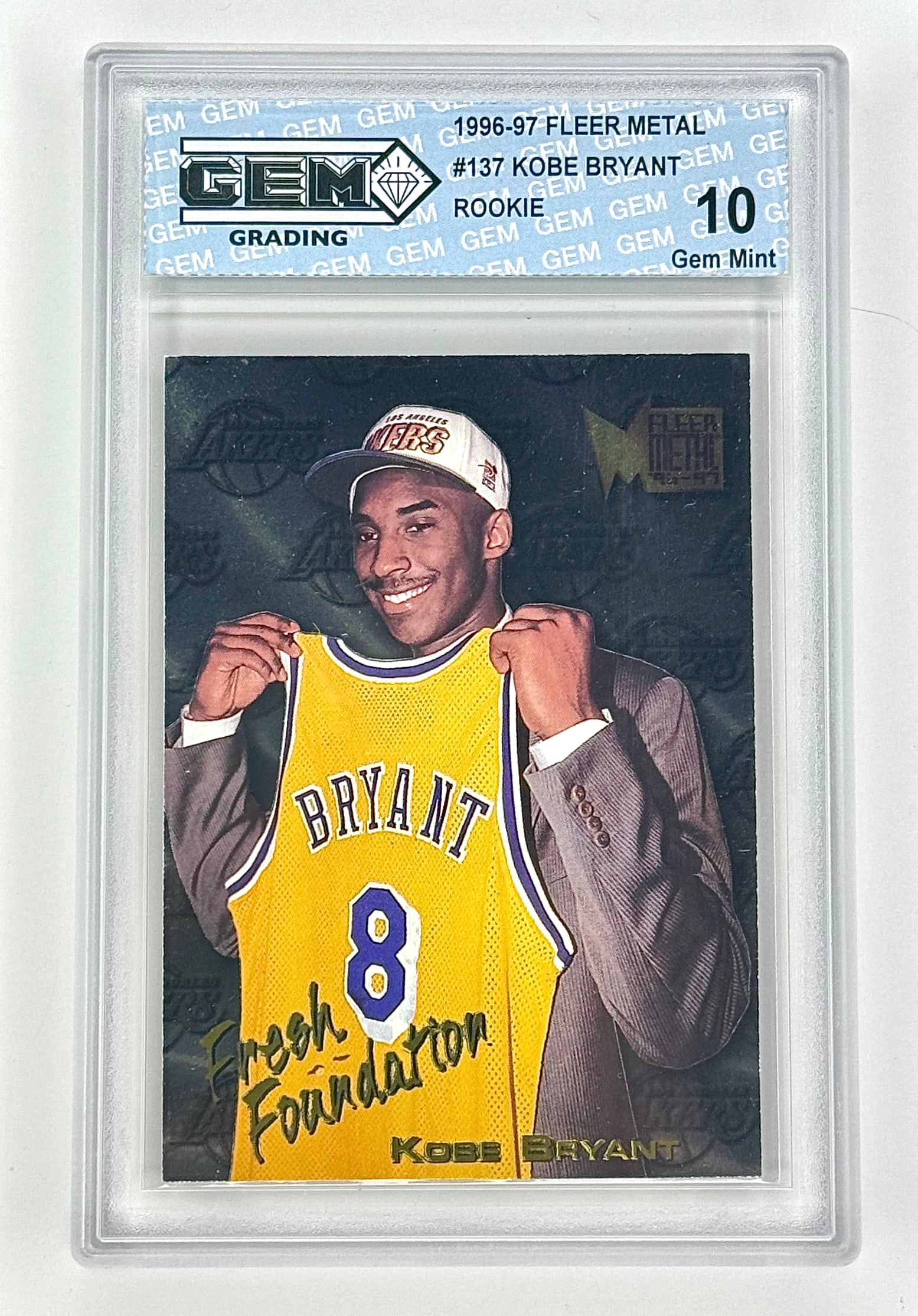 1996-1997 Gem 10 Fleer Metal KOBE BRYANT Rookie Basketball Card (1 of 2)