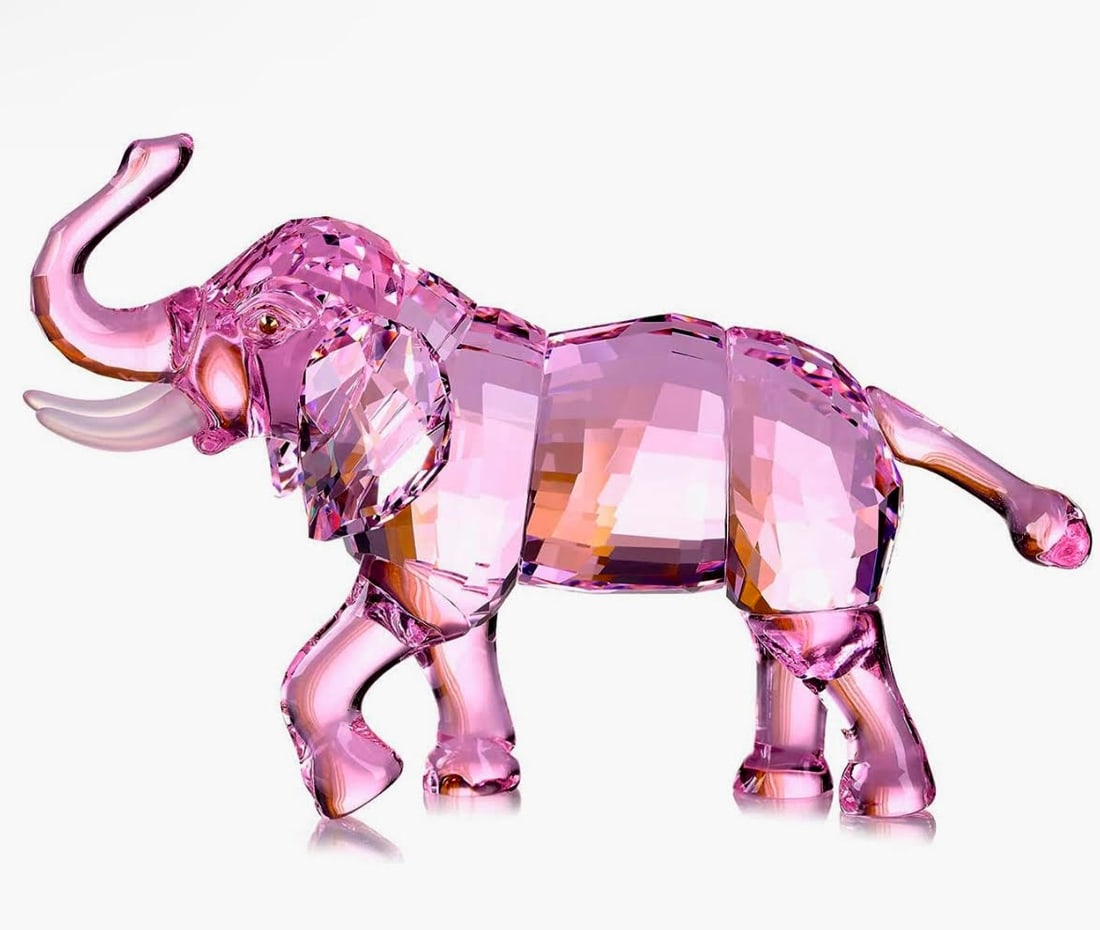 Swarovski style Austrian Crystal Trunk Up Elephant Figurine: Absolutely a Stunning Piece in Perfect Condition – Approximately 7 to 8 Inches Long - Multiple Photos Posted
