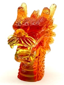 Pate de Verre French Crystal Dragon Head in the style of DAUM