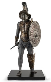 Rare LLADRO Porcelain 29-Inch-Tall GLADIATOR Sculpture with Box
