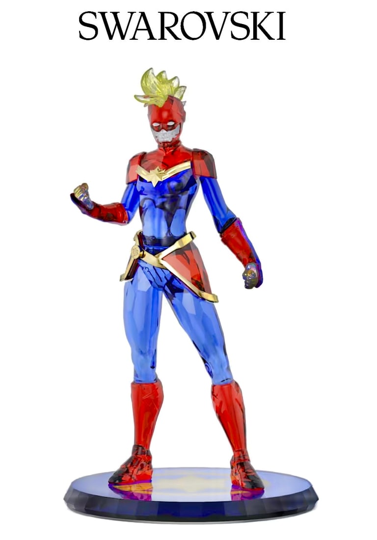 Marvel Comic Books SWAROVSKI Crystal CAPTAIN MARVEL Figurine with Box (1 of 2)