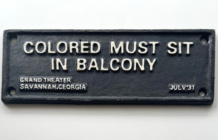 Dated 1931 Black Americana Cast Iron Segregation Sign