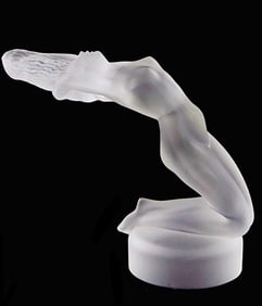 Lalique France Frosted Crystal Art Deco Nude Lady Statue