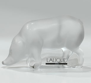 Awesome LALIQUE France Crystal WARTHOG Figurine