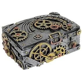 Awesome Steampunk Cog and Turbine Gearbox Stash Box