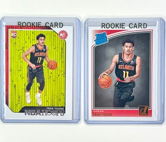 Lot of 2 TRAE YOUNG Rookie Basketball Cards
