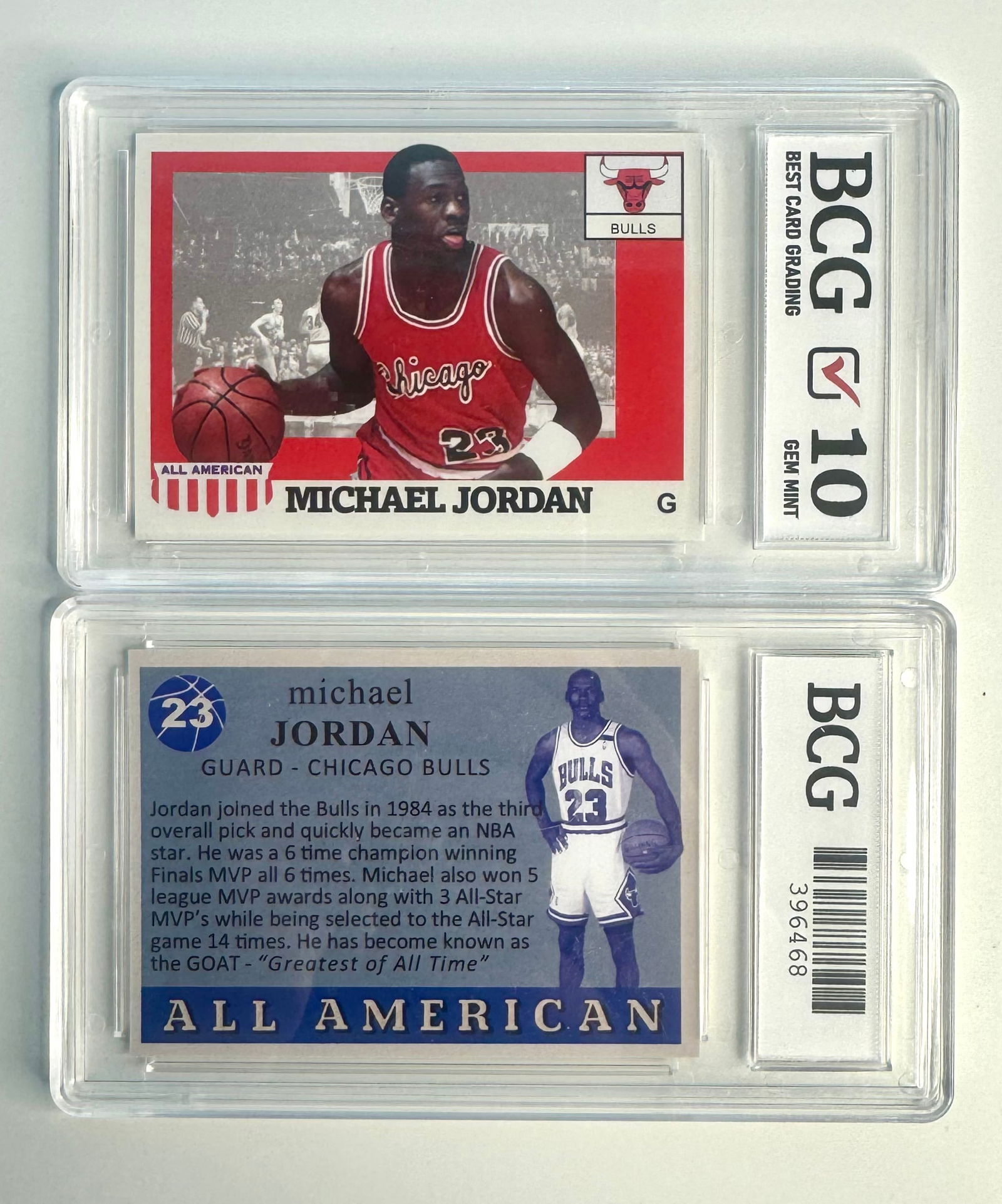 Gem Mint 10 MICHAEL JORDAN Custom All-American Basketball Card (1 of 1)