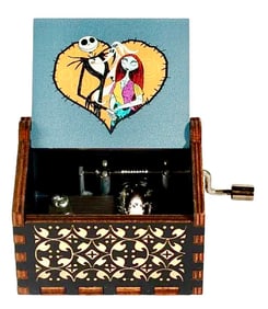 Nightmare Before Christmas working hand painted wood crank Music Box