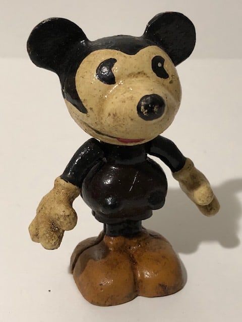 Disney Cast Iron Mini Toy MICKEY MOUSE w/Rotating Arms (1 of 2)