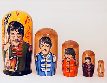 The BEATLES Russian Made Hand Painted Matryoshka Nesting Dolls