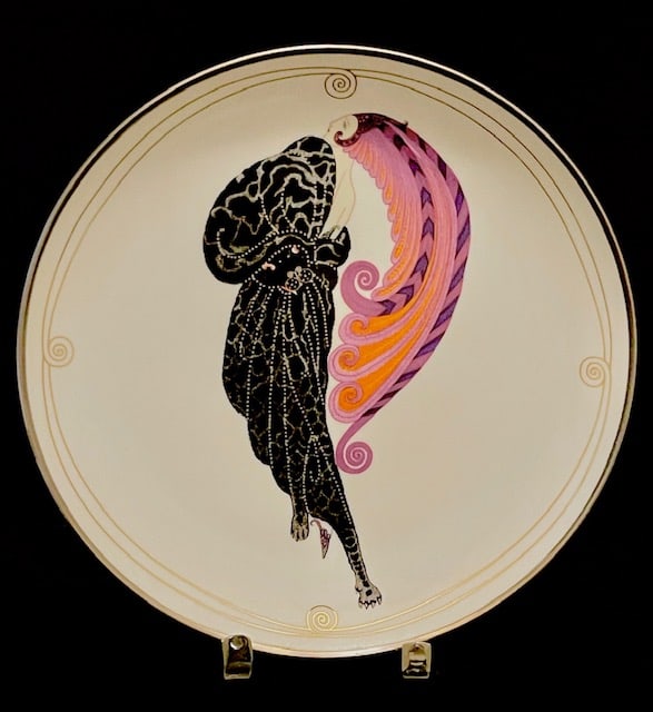 Signed ERTE Art Deco Limited Edition Fine Porcelain: This is Signed House of ERTE and is a Limited Edition and Hand Numbered Edition Decorative Collector Plate / The Title of the plate is BEAUTY AND THE BEAST. It was distributed through the Original Fra