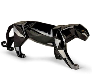 Rare LLADRO Museum 20 Inch Porcelain Black Panther in Original Box
