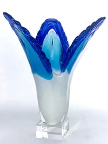 Gorgeous French Crystal Vase on Crystal Vase on Crystal Base