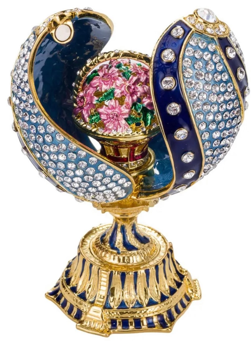 FABERGE St. Petersburgh Russia Enameled and Studded Egg (1 of 6)