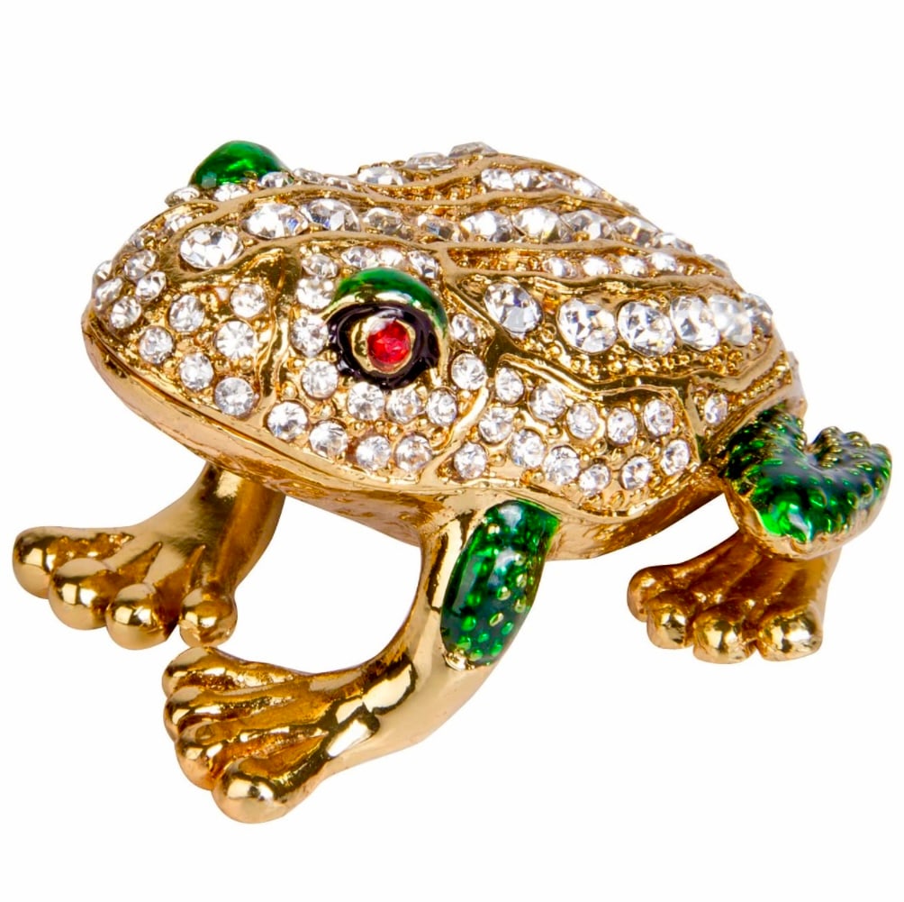 Awesome Russian Enameled & Studded FROG Trinket Box (1 of 3)