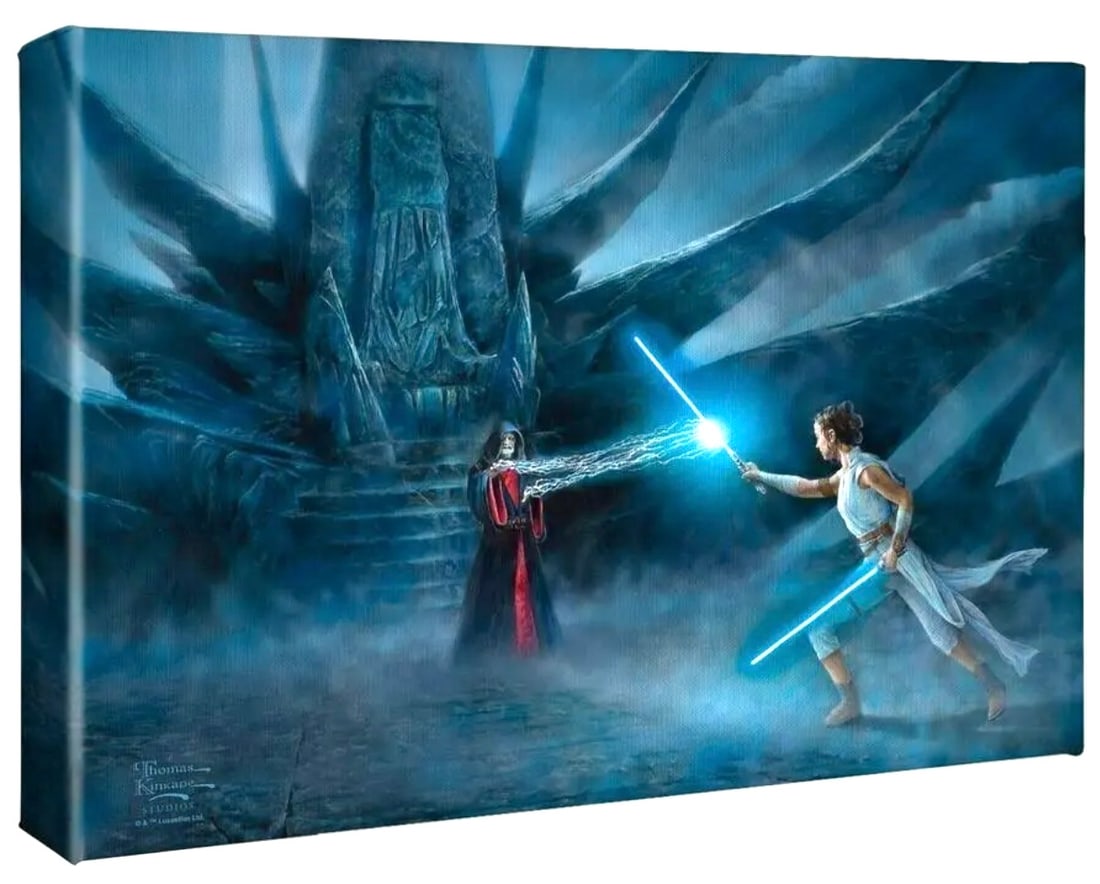 Thomas Kinkade Star Wars RAY Battles PALPATINE Canvas Art w/COA (1 of 1)