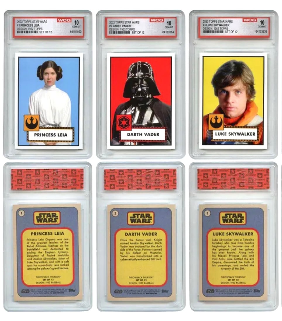 Lot of 3 Rare Topps STAR WARS 1952 Edition Trading Cards (1 of 1)