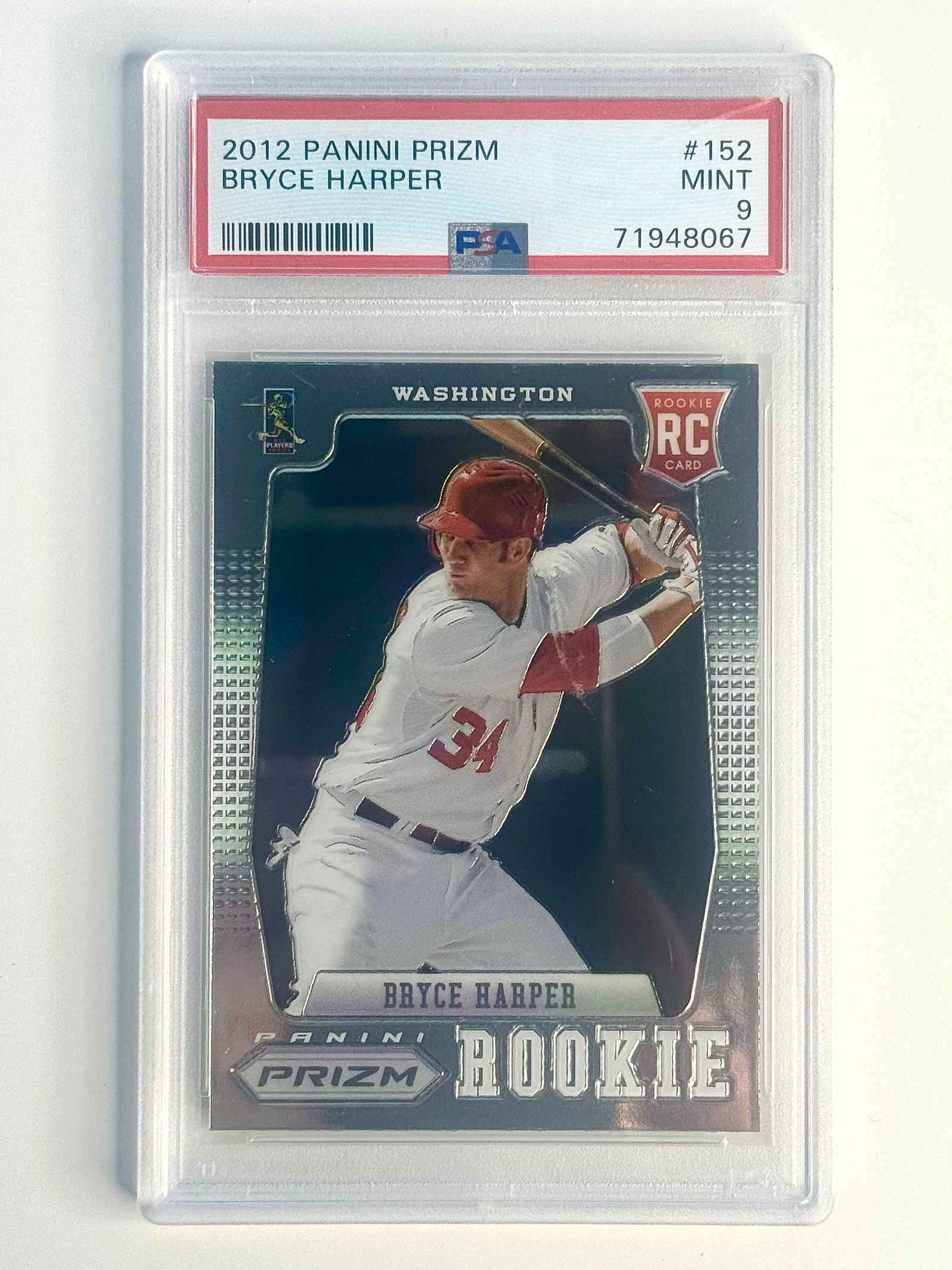 Graded PSA Mint BRYCE HARPER Panini Prizm Rookie Baseball Card (1 of 2)