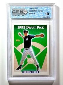 Gem Mint 10 DEREK JETER 1993 Topps Rookie Baseball Card