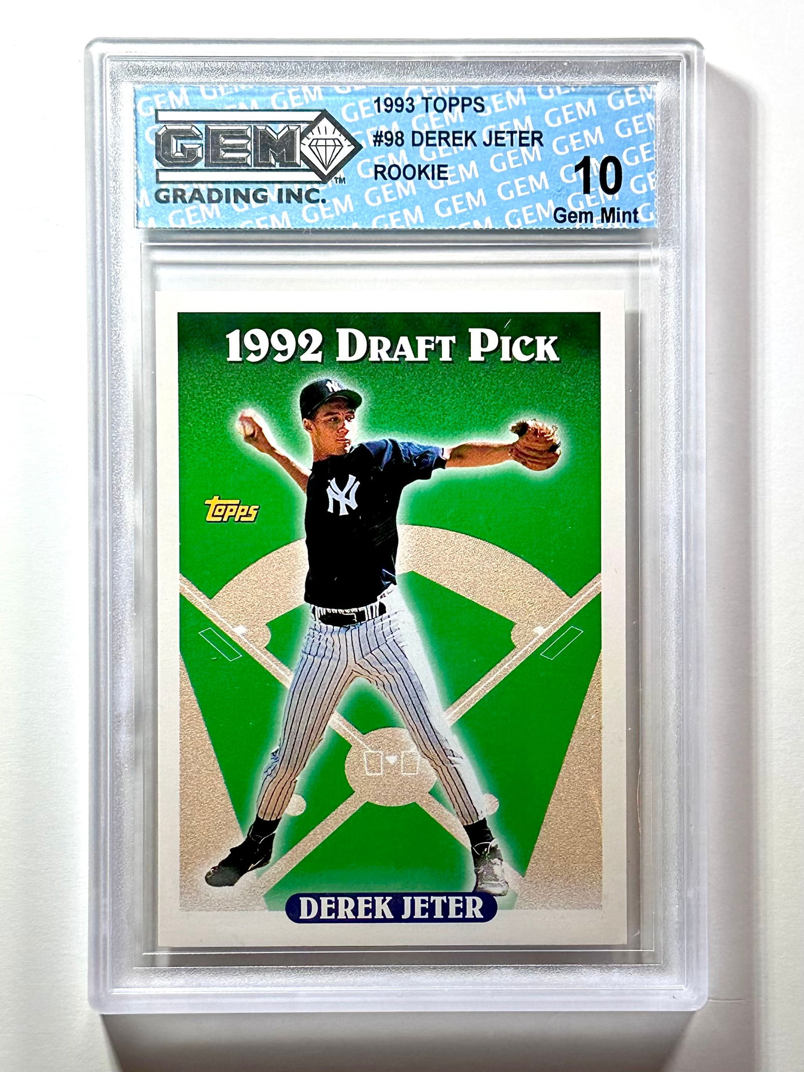 Gem Mint 10 DEREK JETER 1993 Topps Rookie Baseball Card (1 of 2)