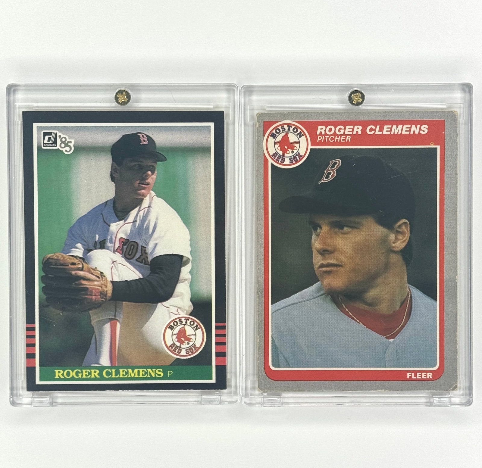 Lot of 2 ROGER CLEMENS Rookie Baseball Cards: Encased – Multiple Photos Posted