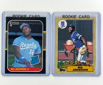Lot of 2 BO JACKSON Rookie Baseball Cards