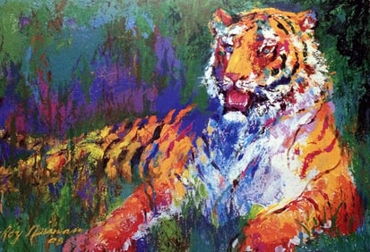 LeRoy Neiman Resting Tiger Art Print on Canvas