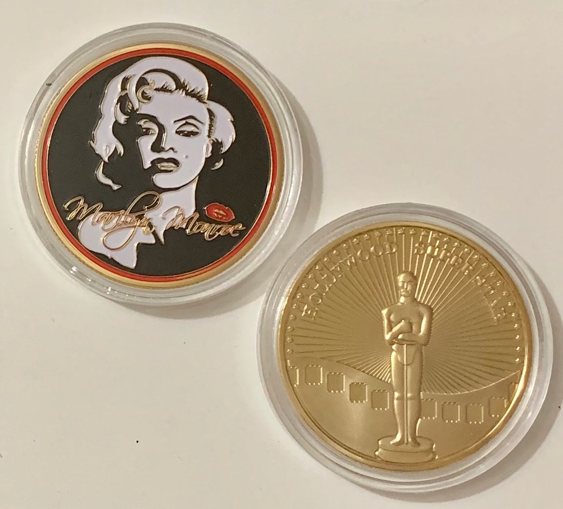 Encapsulated MARILYN MONROE Enameled Gold Clad Coin: Hollywood Superstar / Encapsulated
