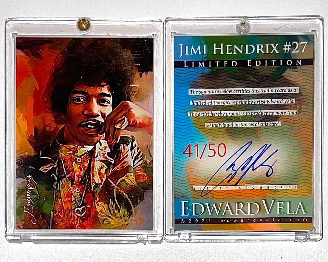1 of Only 50 Hand Signed by Artist JIMI HENDRIX Trading Card (1 of 1)