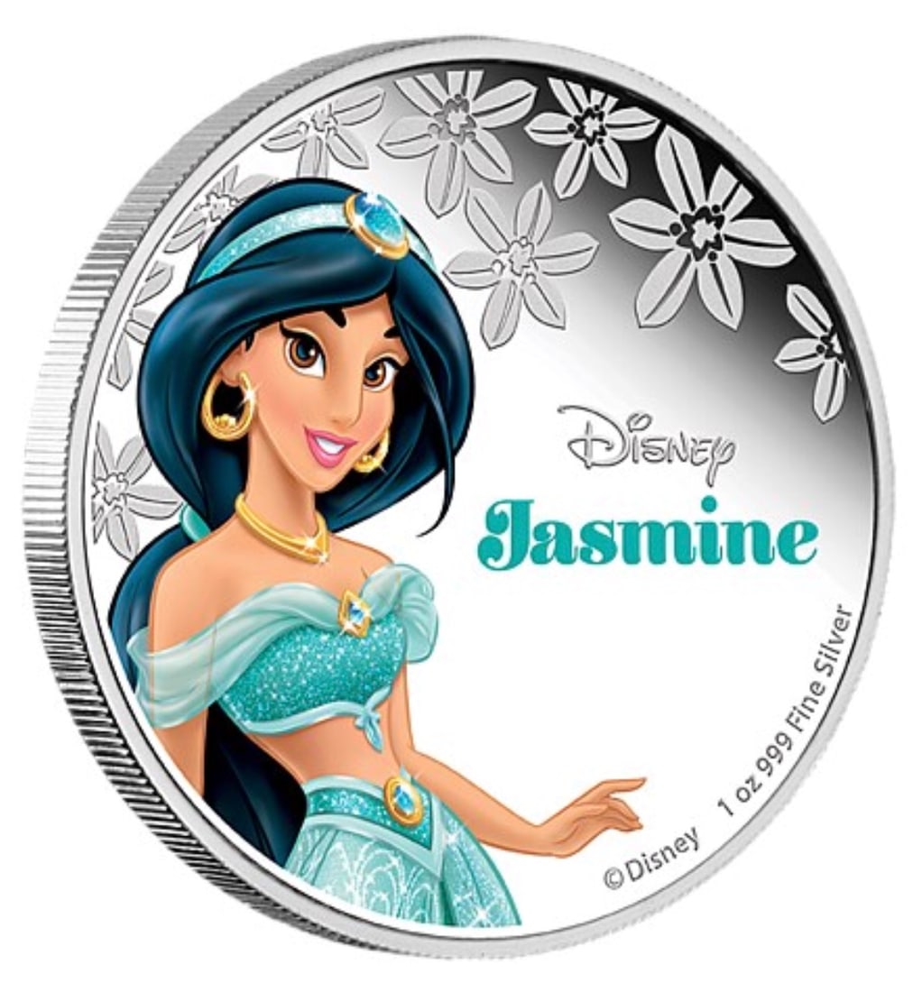 Walt Disney JASMINE 1oz Clad Silver Coin: Encapsulated / Collectible Novelty Disney Item / This Coin Does Not contain any Precious Metal Value / This is a Silver Plated Novelty Coin