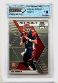 Gem Mint 10 Panini Mosaic JOE BURROW Rookie Football Card