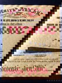 TITANIC First Sailing Maiden Voyage Notice Poster
