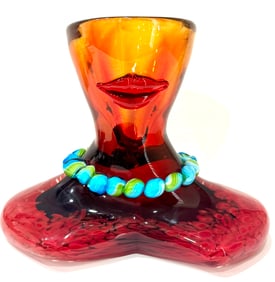 Unique MURANO Handcrafted Studio Art Glass Centerpiece Vase