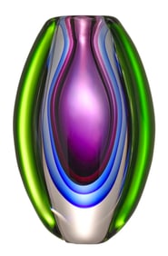 Gorgeous MURANO Art Glass Vase with Beautiful Colors