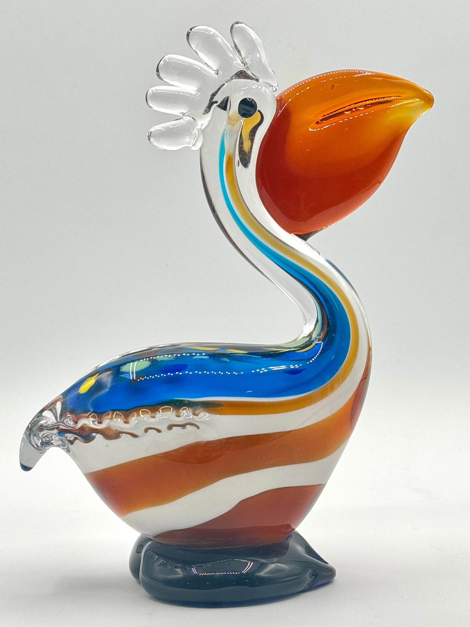 Awesome MURANO Art Glass Pelican with Great Colors: Great Looking Piece in Perfect Condition – Multiple Photos Posted