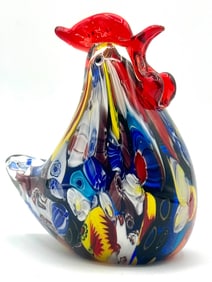 Beautiful MURANO Millefiori Art Glass Rooster
