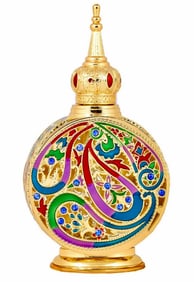 Moroccan Style Enameled God Tone Perfume Style