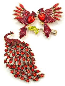 Lot of 2 Beautiful Pieces of Studded Fashion Jewelry Brooches
