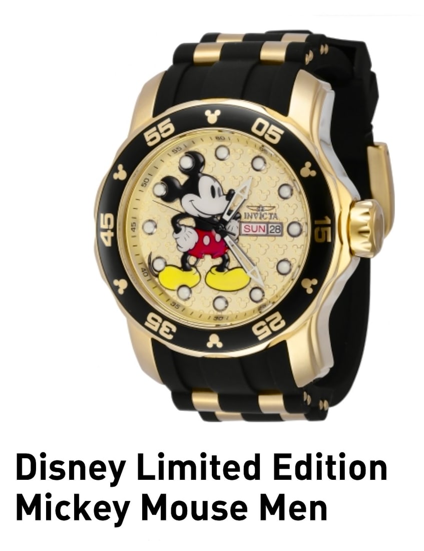 Limited Edition INVICTA Disney Mickey Mouse MENS Watch: This is a LIMITED EDITION Invicta Mickey Mouse Watch that is Still Brand New in the Original Retail Box / It was originally purchased as a Collectible, so it has never been worn / Multiple Photos Post
