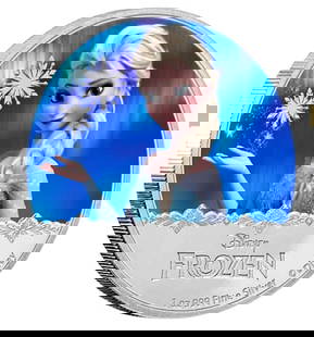 Walt Disney FROZEN 1oz .999 Clad Silver Coin ELSA: Encapsulated / Multiple Photos Posted