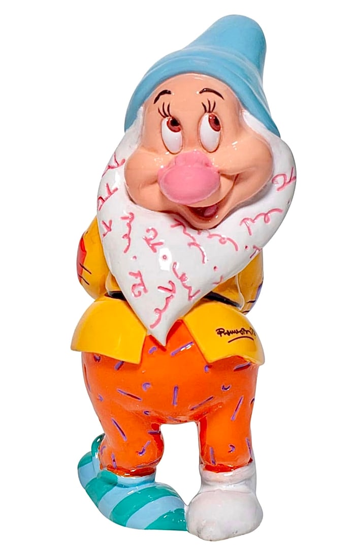 Disney ROMERO BRITTO Snow White and the Seven Dwarfs BASHFUL Figurine: Disney Showcase Collection BASHFUL Figurine in Original Box – Has Never Been Displayed – Multiple Photos Posted