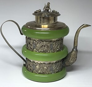 Old Handmade & Hallmarked Chinese Folk Art Dragons Teapot