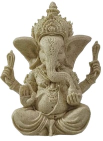 Ornate Sandstone Hindu Elephant Buddha Ganesh Statue