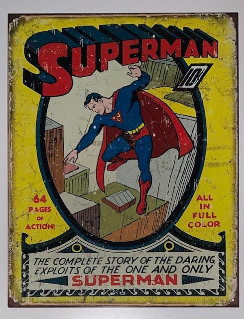 D.C. Comic Book Cover SUPERMAN Throwback Metal Sign (1 of 1)